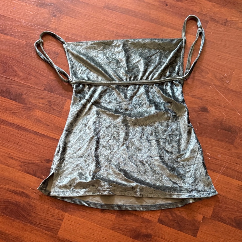 Luxurious Velvet Camisole in Olive Green